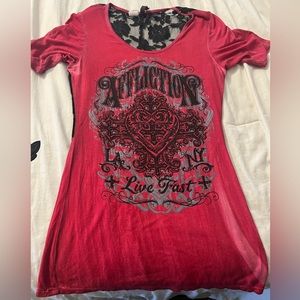 Affliction Tee with lace back